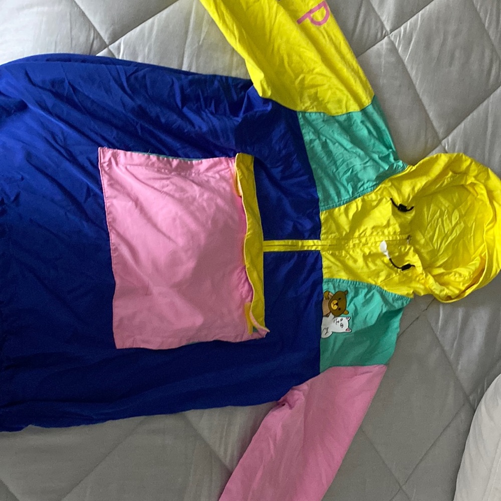 Teddy Fresh X Ripndip windbreaker hoodie. size Medium.Turns into a Fanny pack!